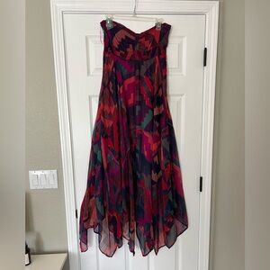 Roxy Strapless Watercolor Dress